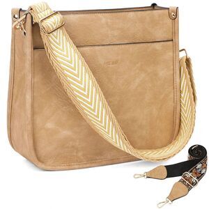 Women's Crossbody Bag Vegan Leather Hobo Purse with 2 Adjustable Straps Yellow